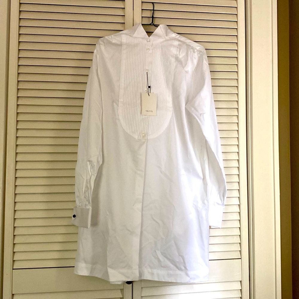Yaitte white tuxedo shirt